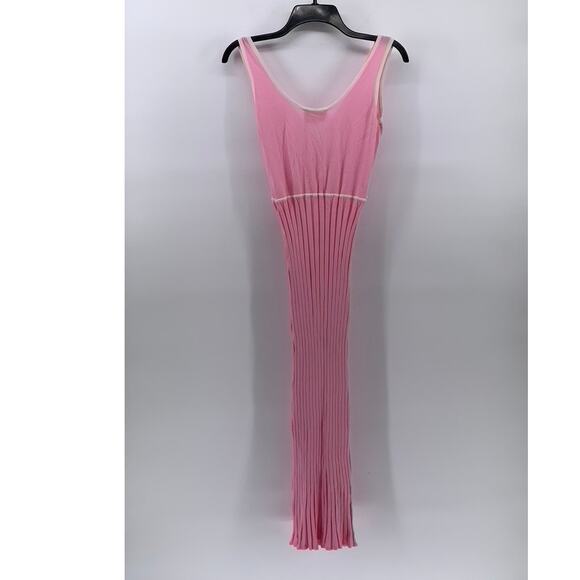 SOLID & STRIPED Women's Light Pink The Aubrey Ribbed V-Neck Maxi Dress SZ S - Picture 2 of 11